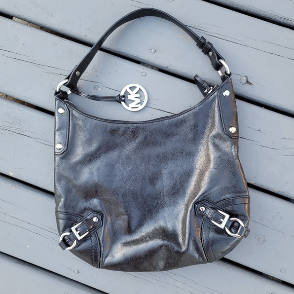 Michael Kors Fallon Black Leather Hobo Bag - Picture 5 of 15